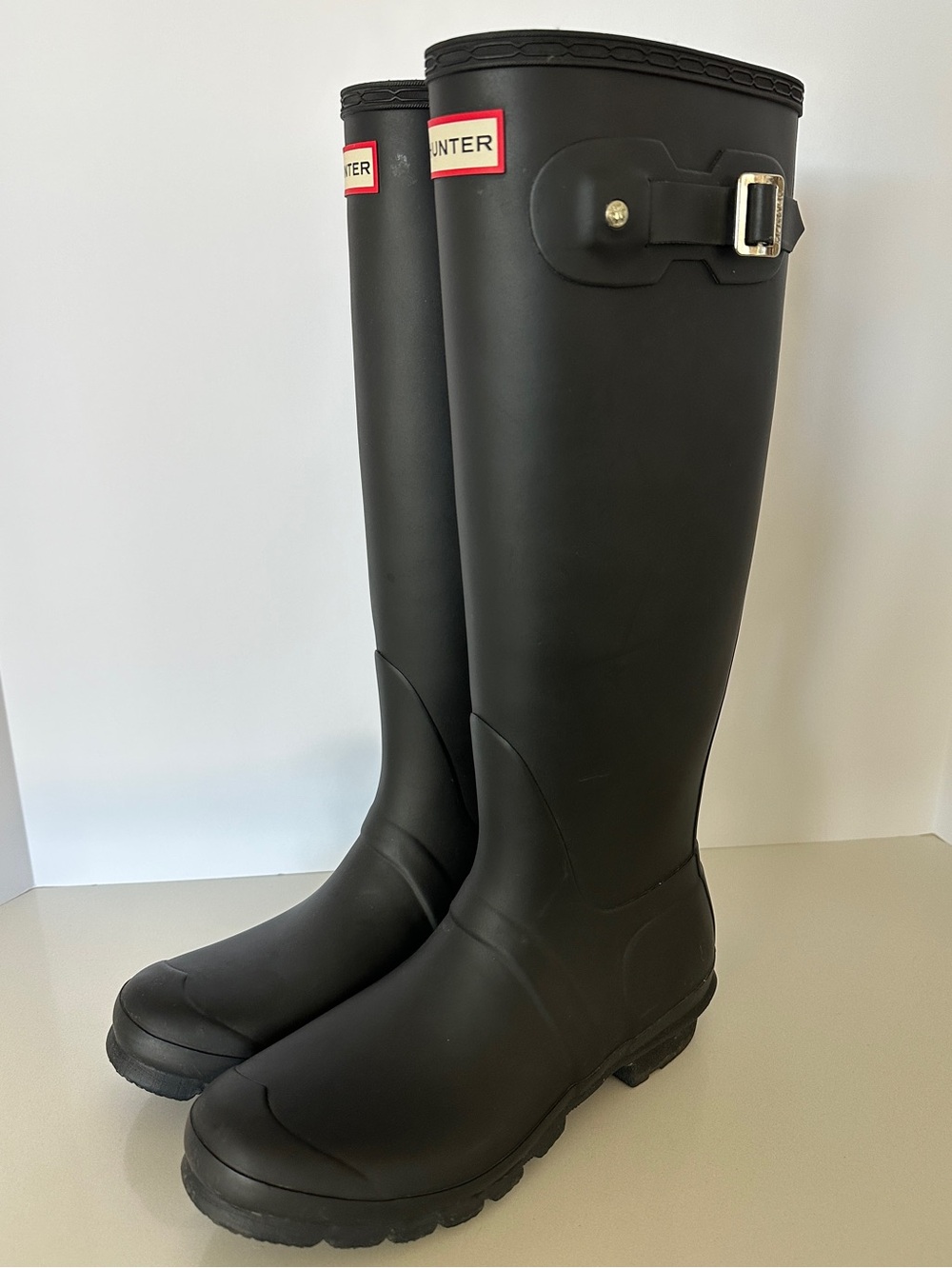 Hunter Original Tall Waterproof Rain Boots Women’s Size 9 Black Matte - Picture 2 of 12